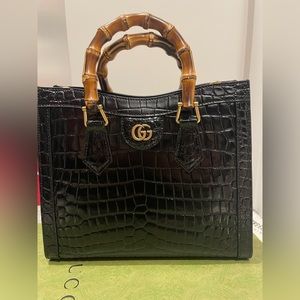 Gucci Diana Crocodile Tote Bag